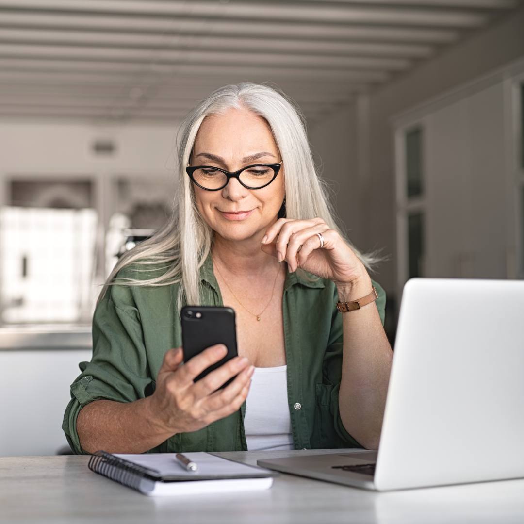 Women using a mobile phone