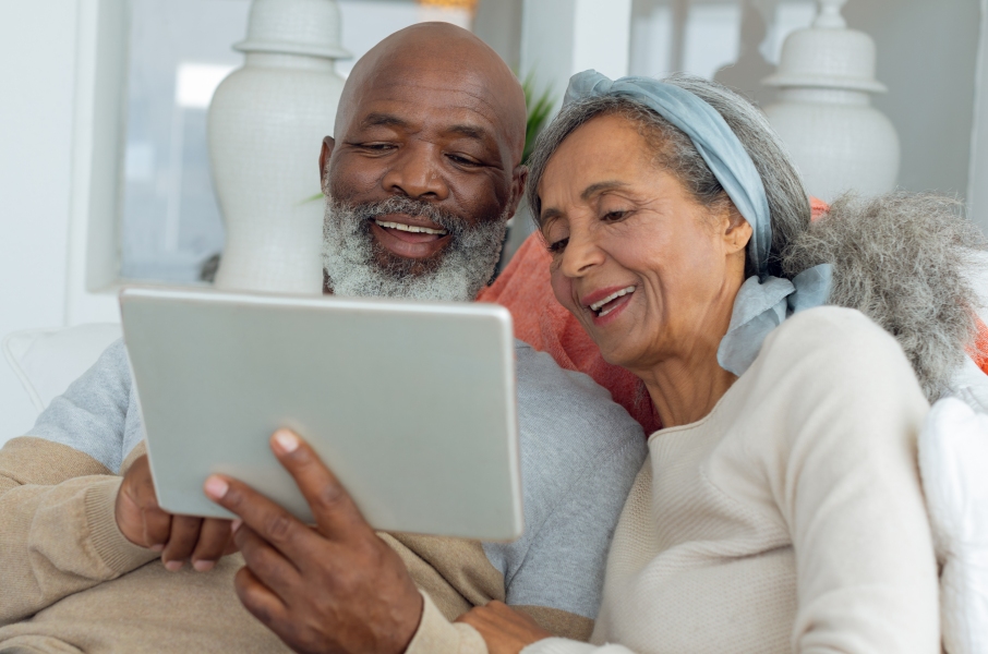 Senior Couple using Tablet